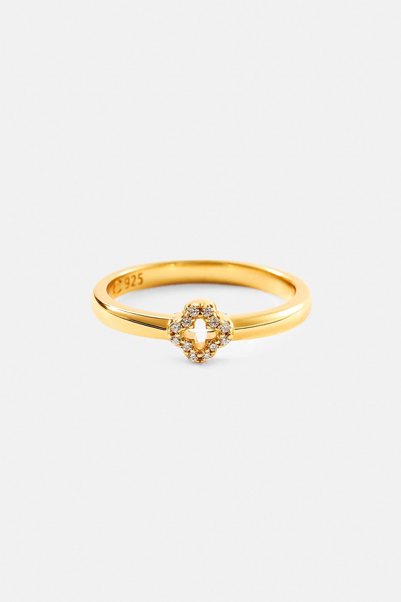 Iced Motif Outline Band Ring - 6mm - Image 3
