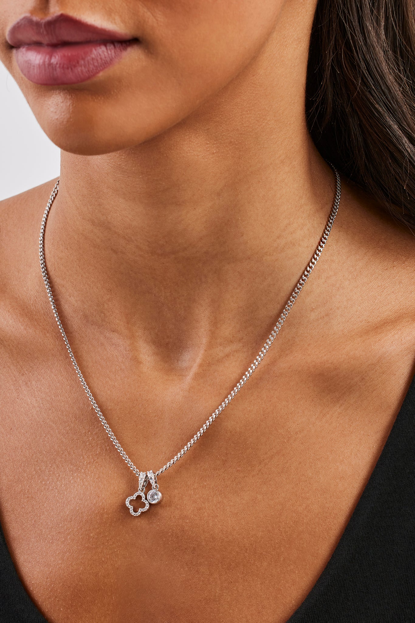 Iced Motif Outline & Gemstone Necklace - 10mm - Image 4