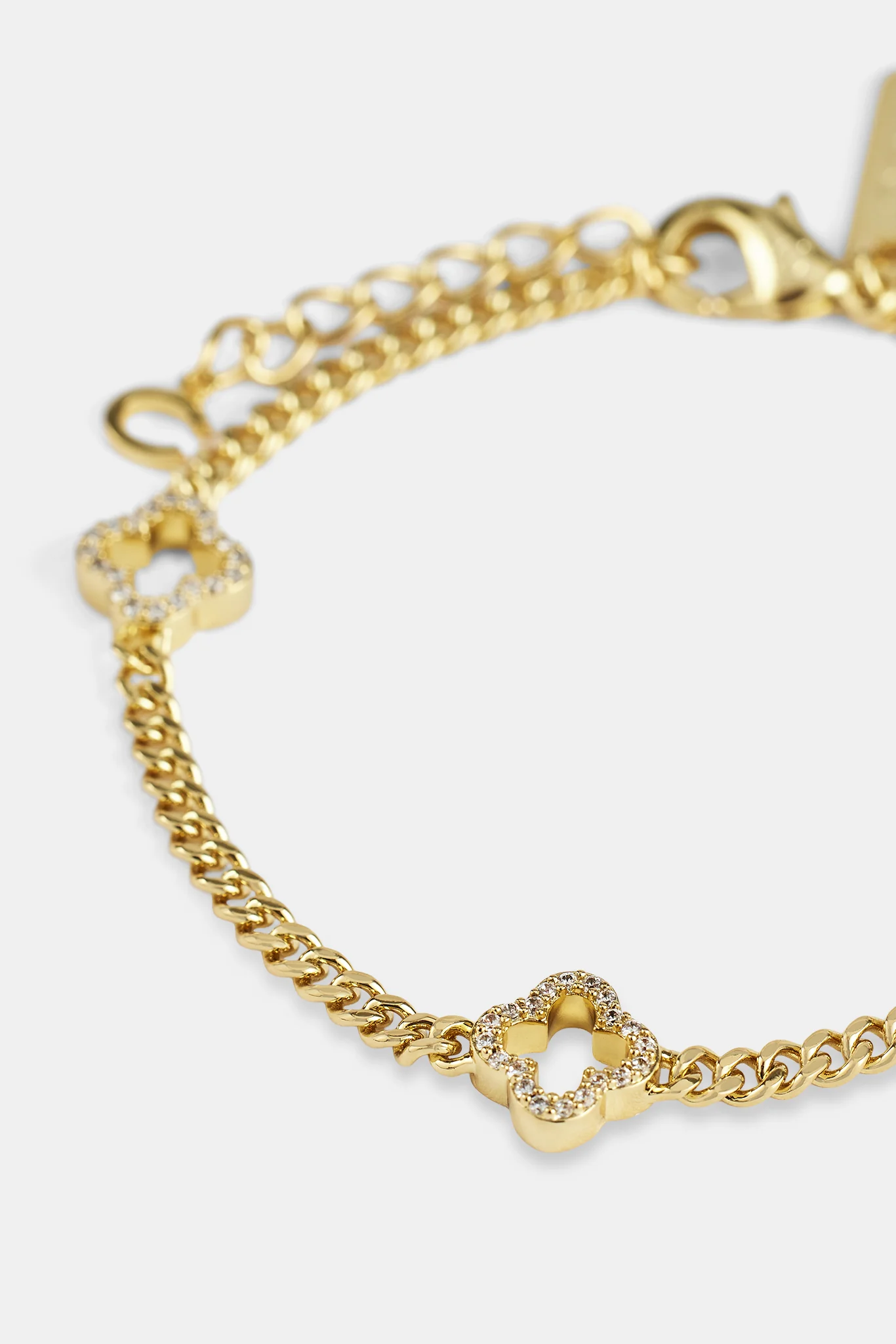 Iced Motif Outline Micro Cuban Bracelet - 2.5mm - Image 3