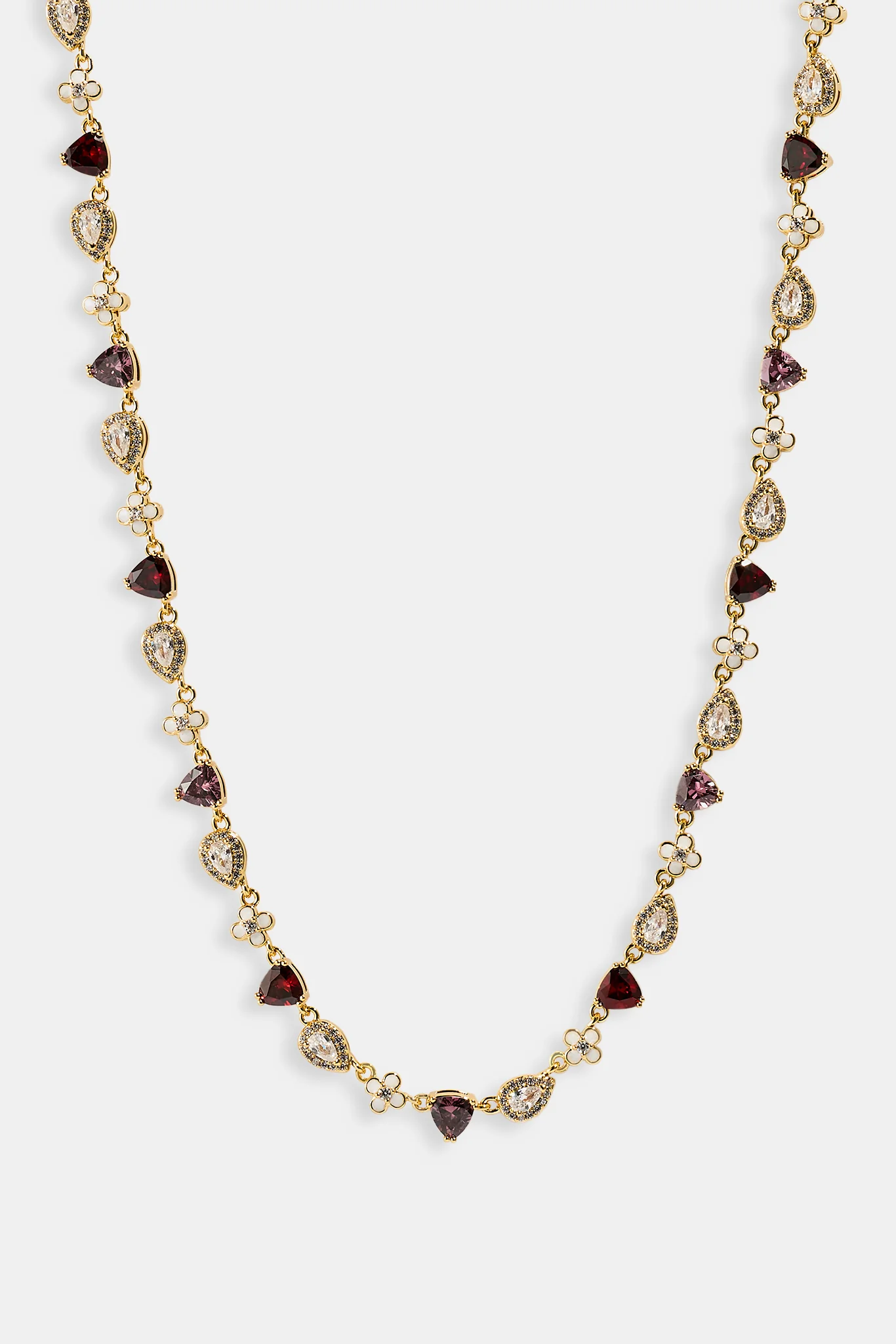 Iced Motif Pink Multi Gemstone Chain - 6mm - Image 2