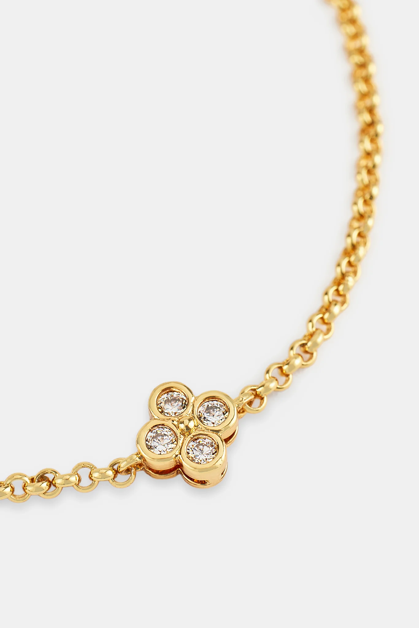 Iced Motif Rolo Bracelet - 6mm - Gold - Image 2