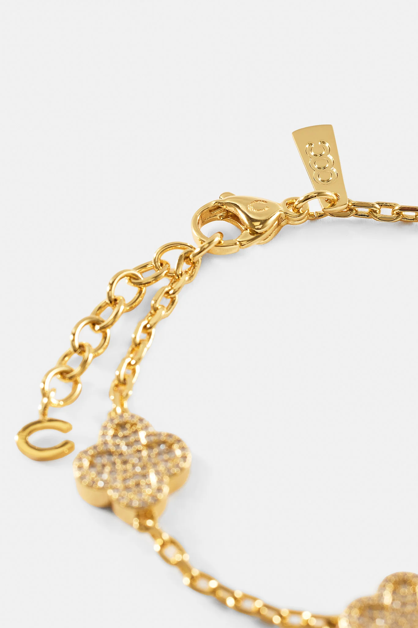 Iced Motif Rolo Link Bracelet - 12mm - Image 2