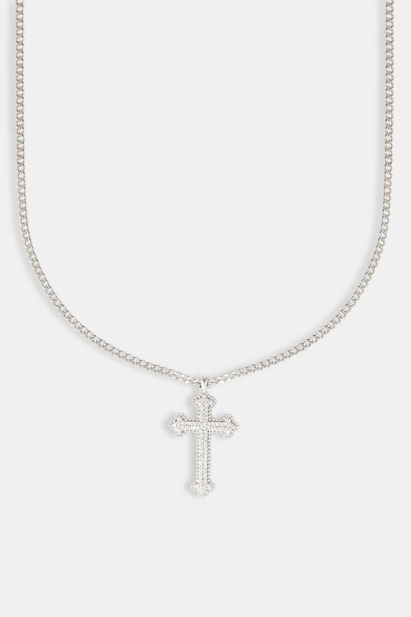 Iced Pave Cross Necklace - 25mm - Image 2