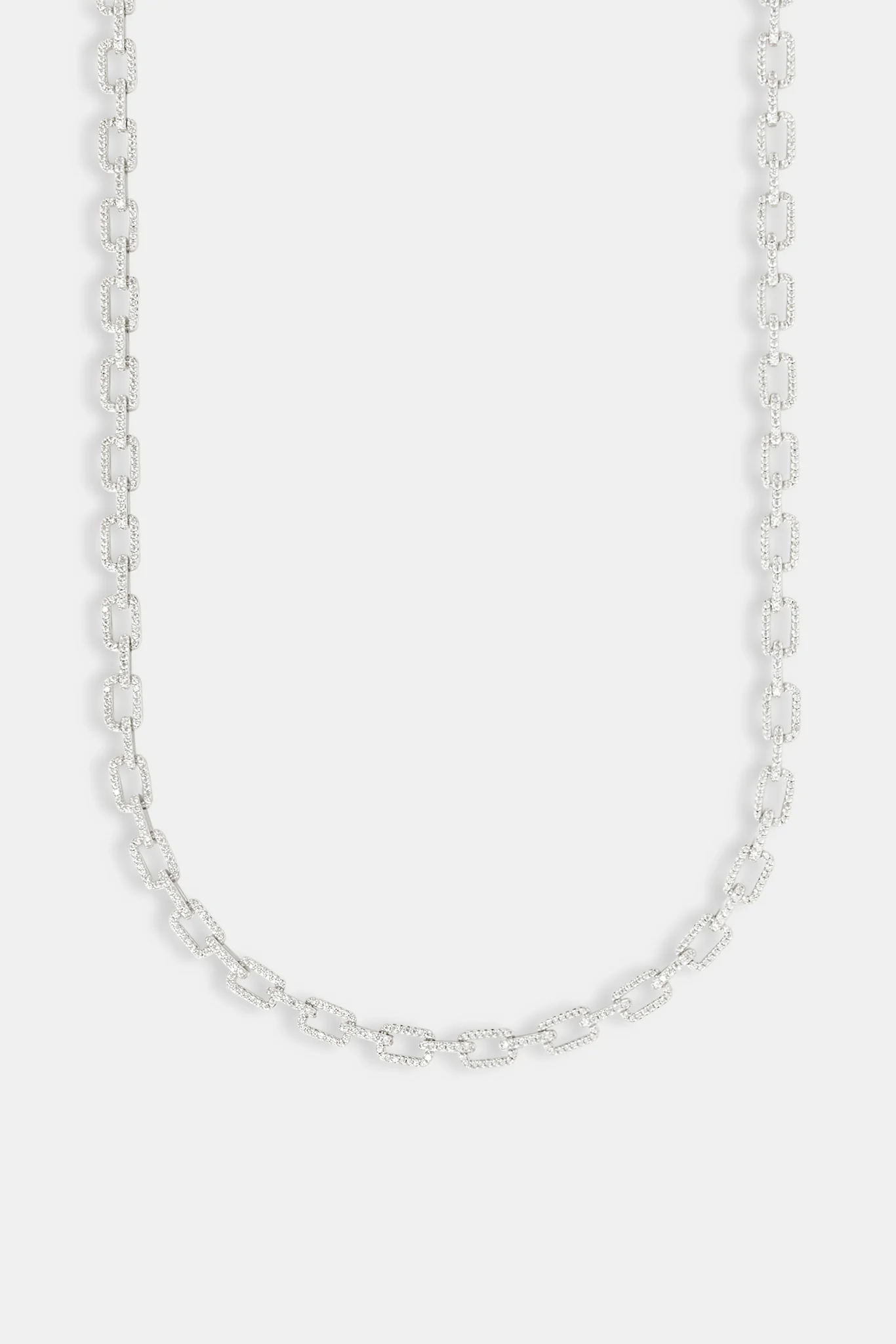 Iced Pave Rectangular Link Chain - 6mm - Image 2