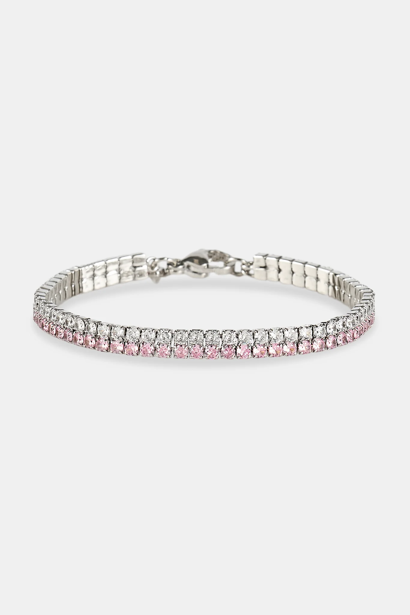 Iced & Pink Double Tennis Bracelet - 5mm - Image 2