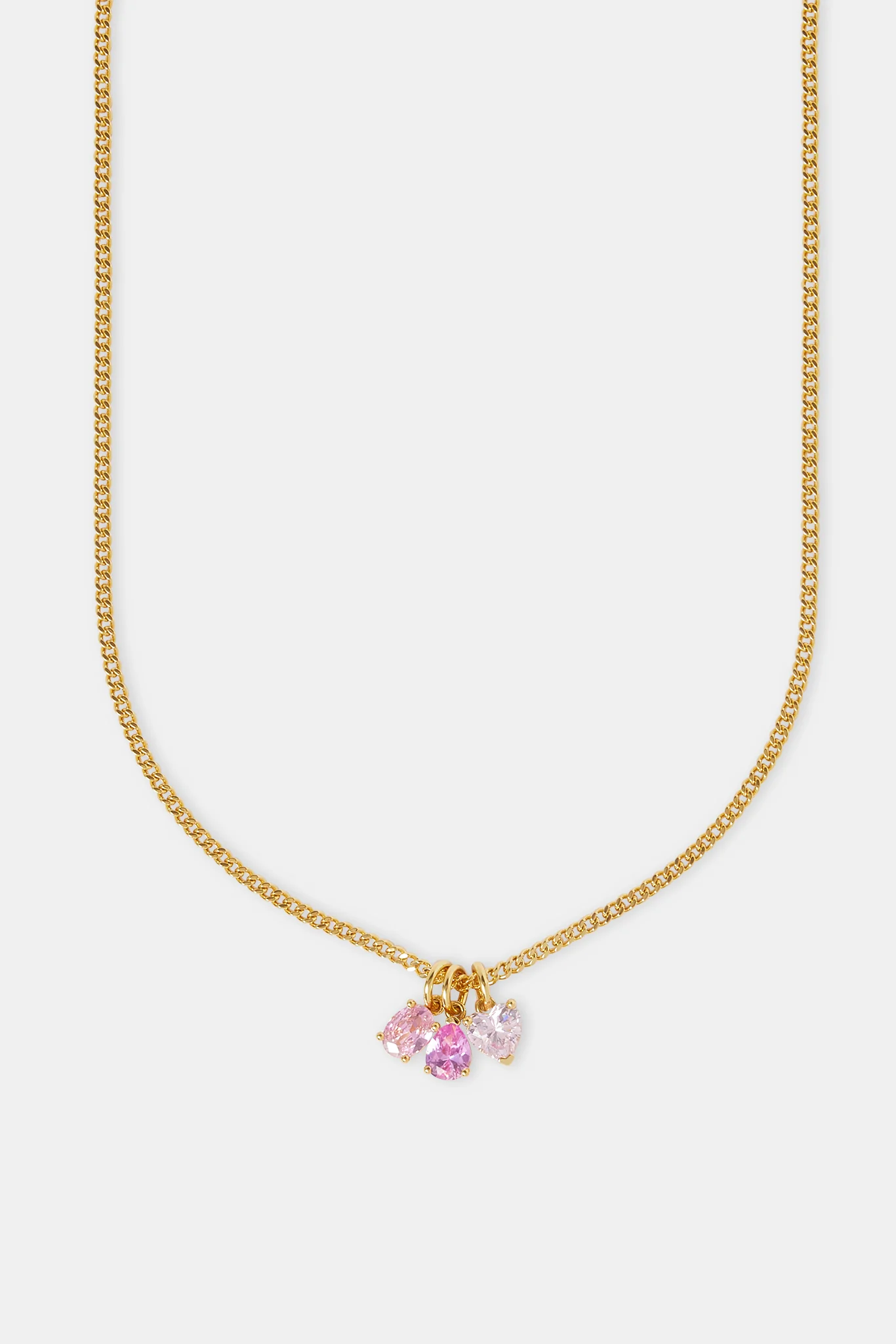 Iced Pink Layered Gemstone Necklace - 10mm - Image 2