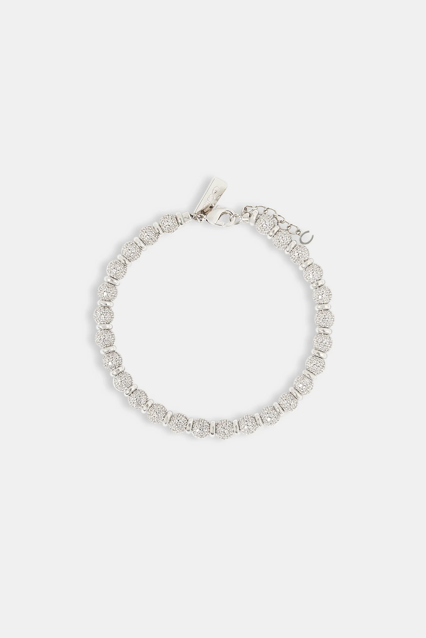 Iced & Polished Bead Bracelet - 5mm - Image 2