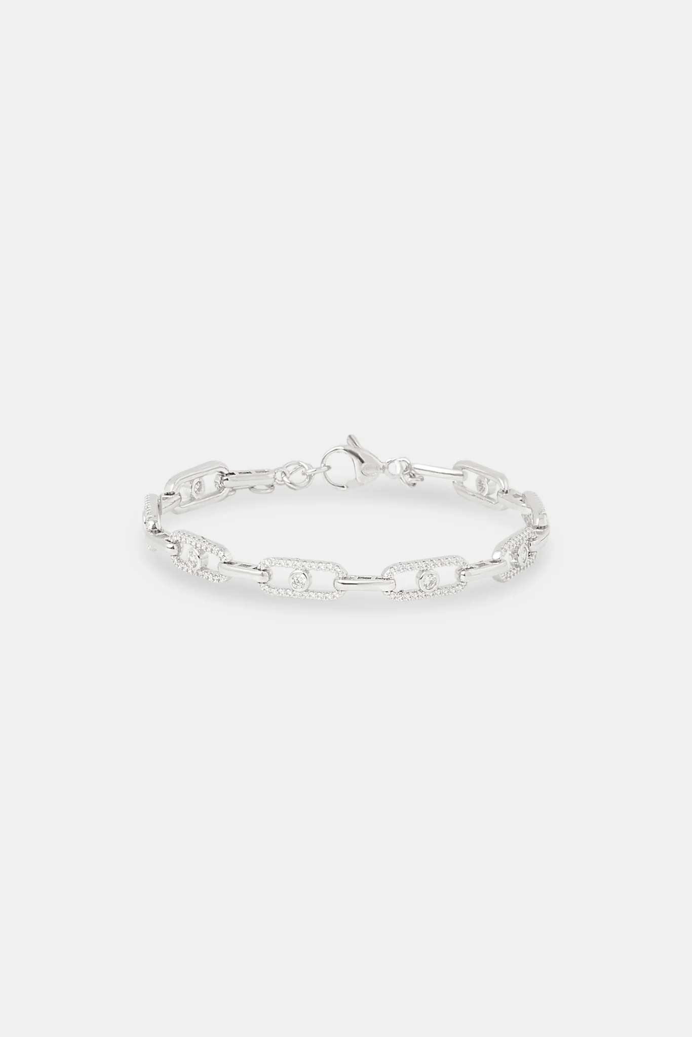 Iced & Polished Link Bracelet - 6mm - Image 2