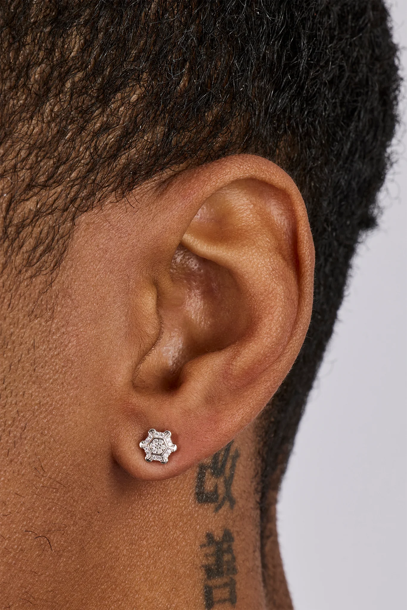 Iced & Polished Mix Stud Earrings - 6mm - Image 2