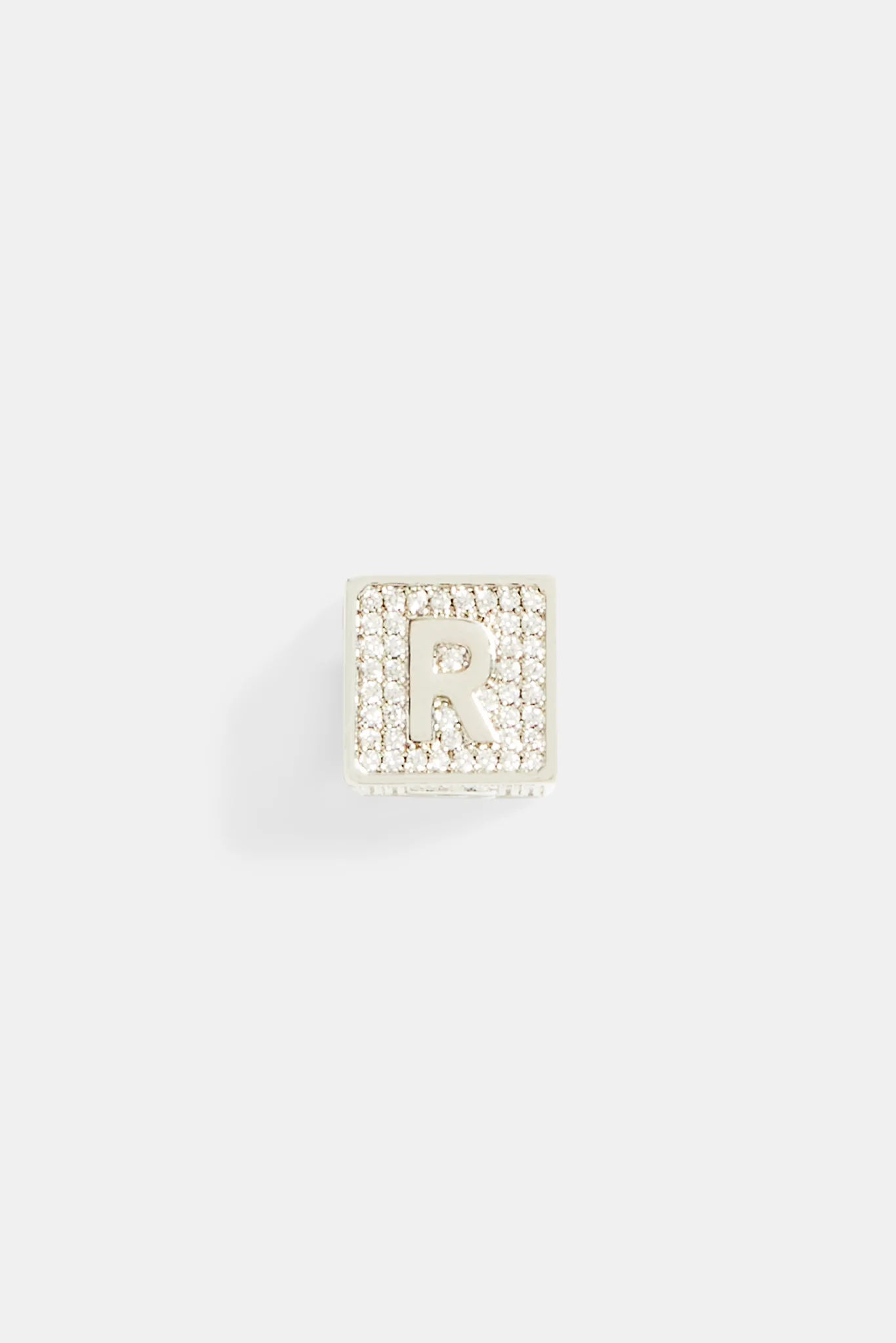 Iced R Letter Block Pendant - Image 2