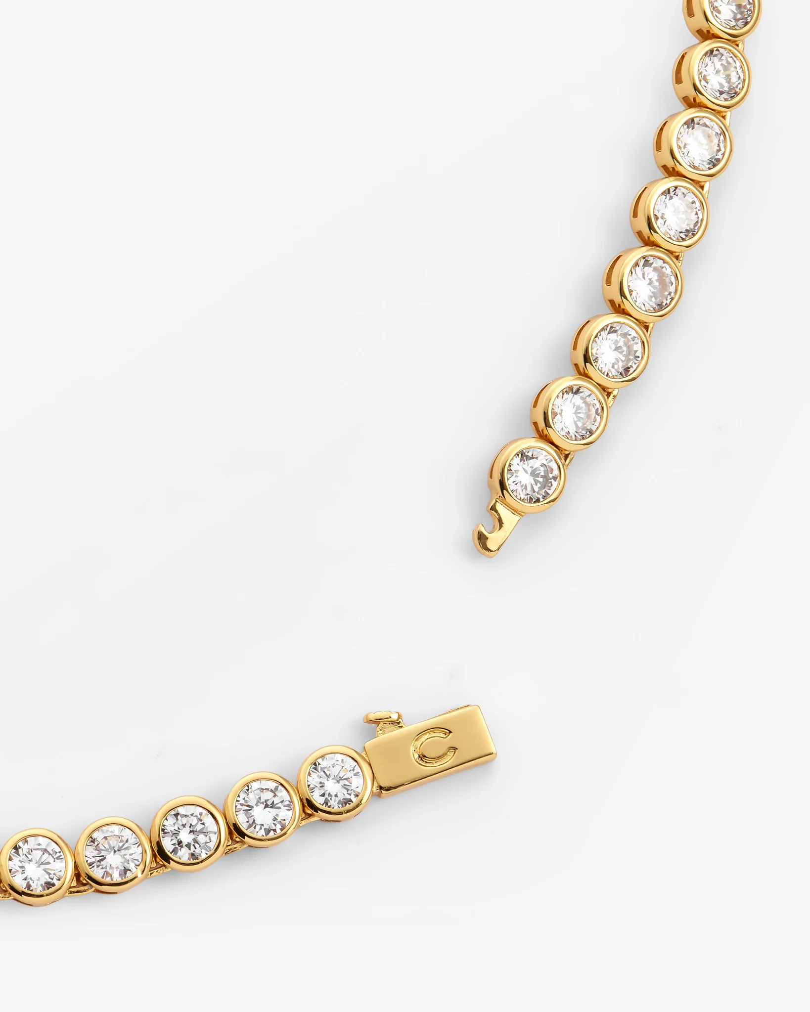 Iced Round Stone Chain - Gold 5mm - Image 2