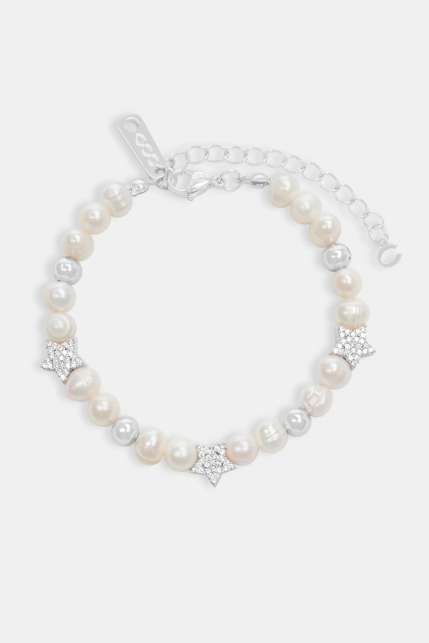 Iced Star Bead Freshwater Pearl Bracelet - Image 2