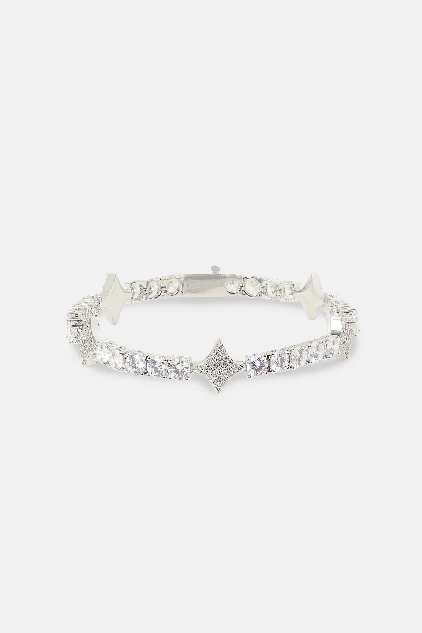 Iced Star Motif Tennis Bracelet - 5mm - Image 2