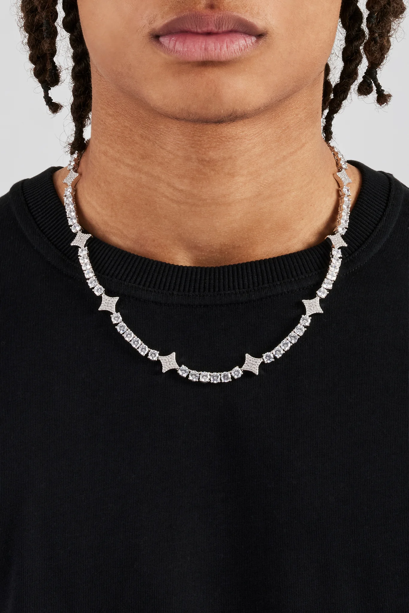 Iced Star Motif Tennis Chain - 5mm