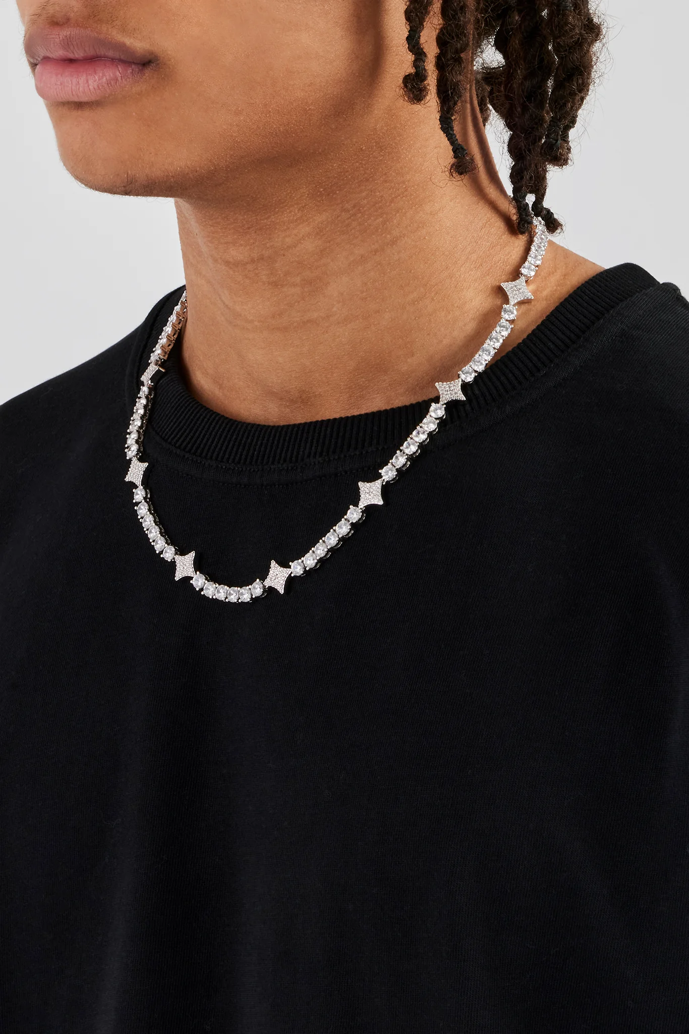 Iced Star Motif Tennis Chain - 5mm - Image 3