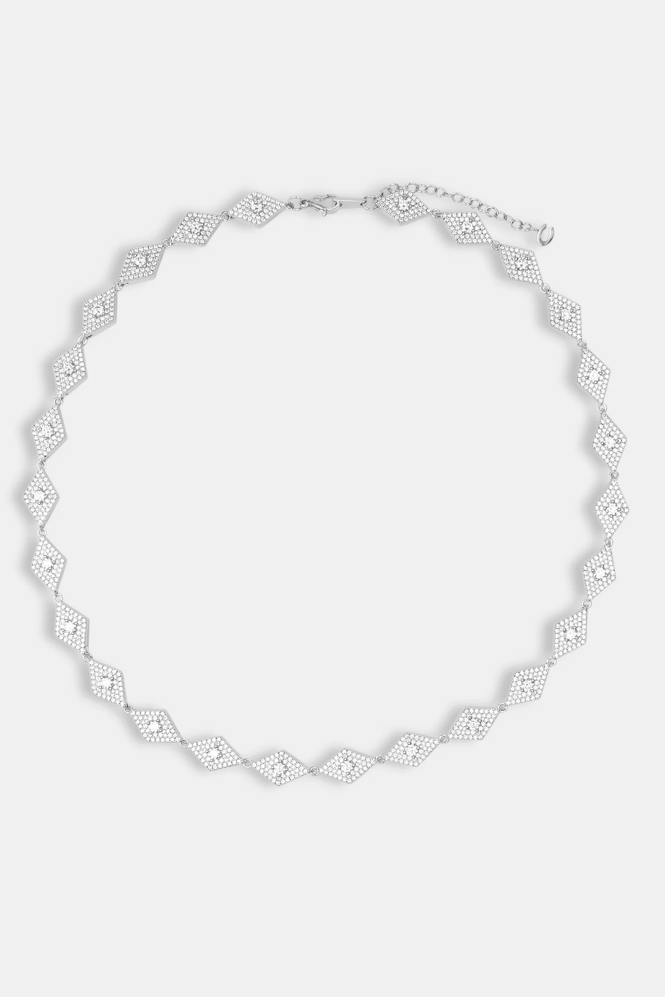 Iced Rhombus Tennis Chain - White 10mm - Image 3
