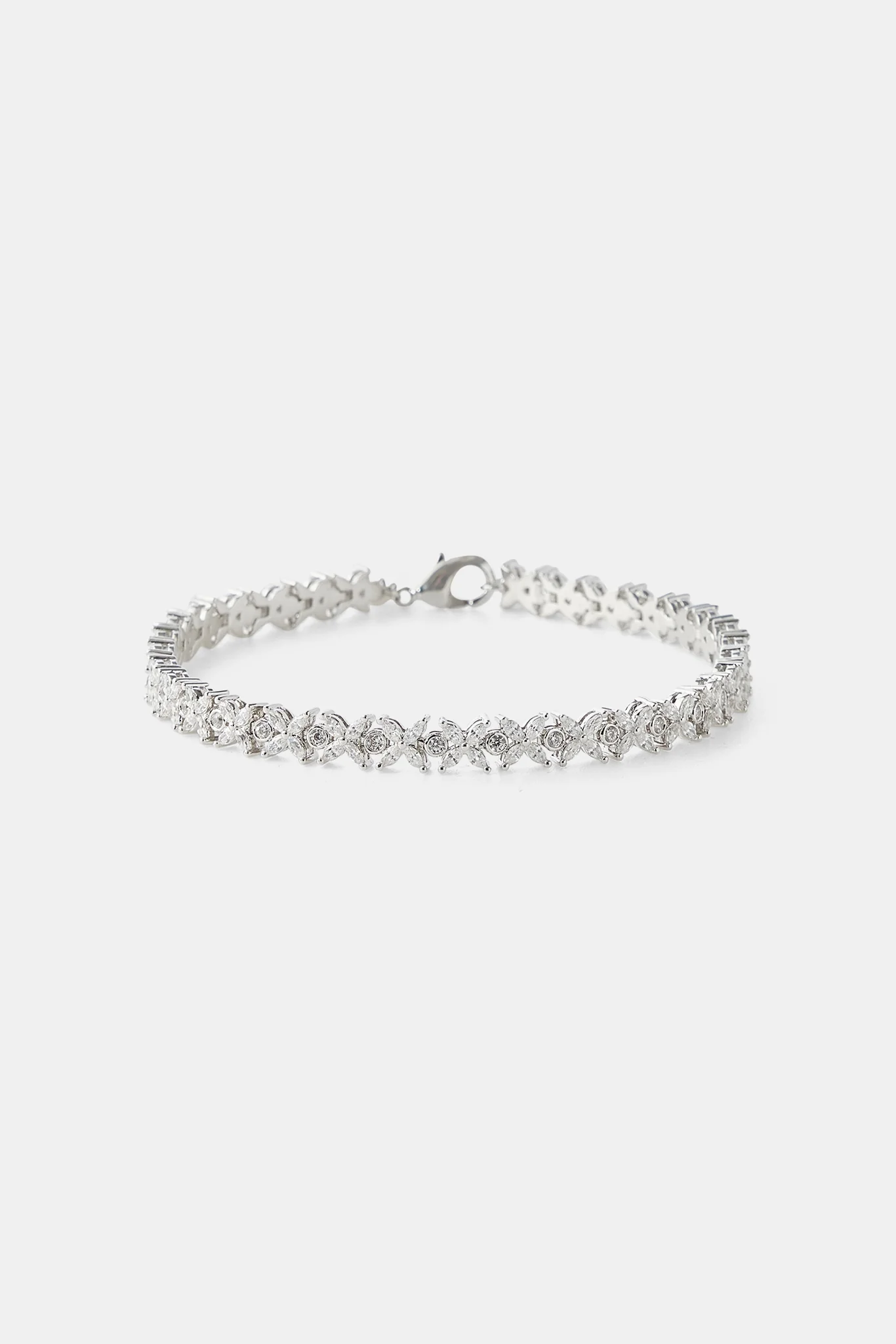 Iced Stone Cross Bracelet - 6mm - Image 2