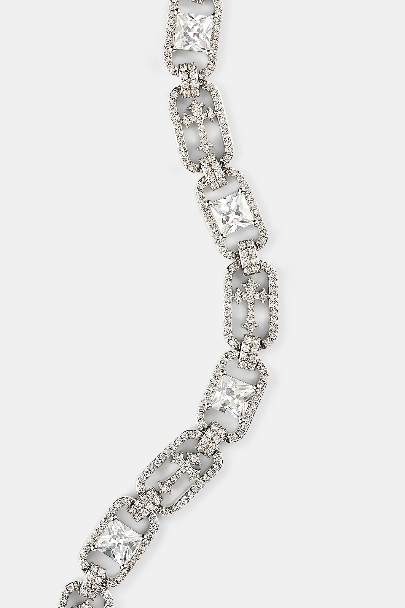 Iced Stone & Cross Link Bracelet - 8mm - Image 2