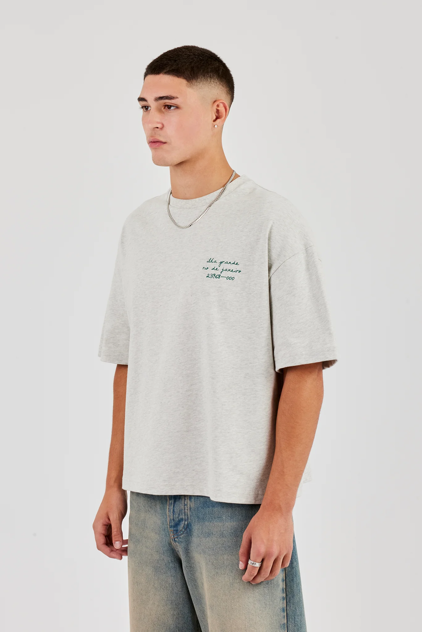 Ilha Grande Boxy T-Shirt - Ash Grey - Image 4
