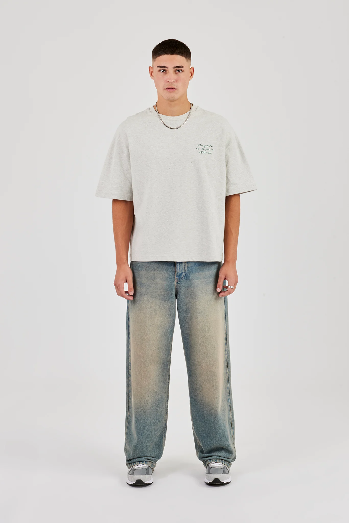 Ilha Grande Boxy T-Shirt - Ash Grey - Image 5