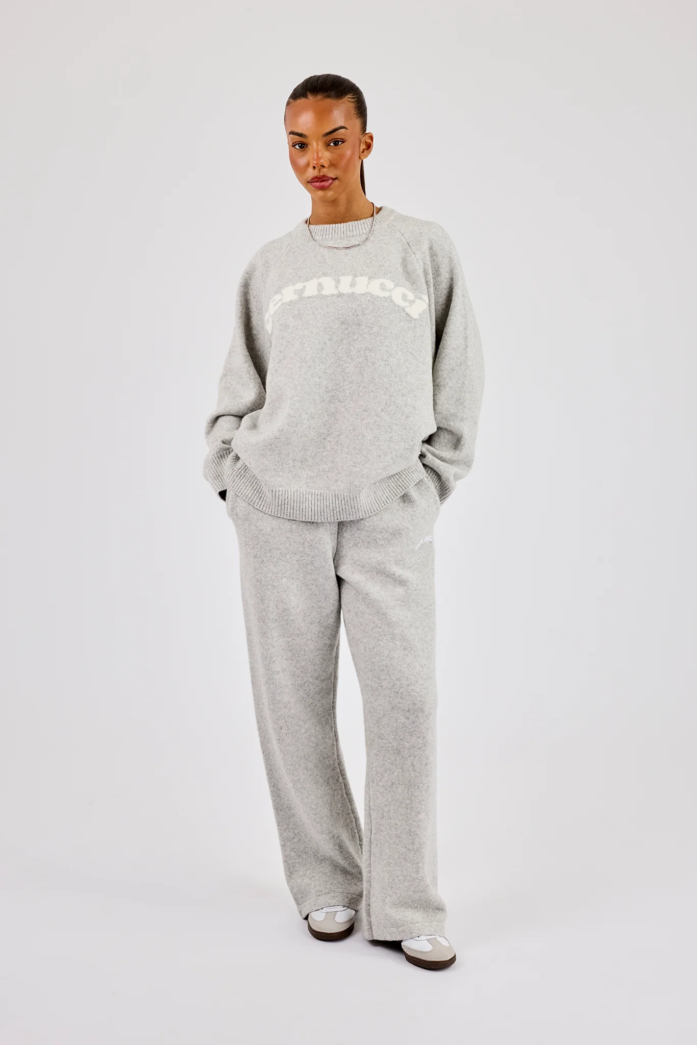 Knit Logo Sweat & Jogger - Grey - Image 2