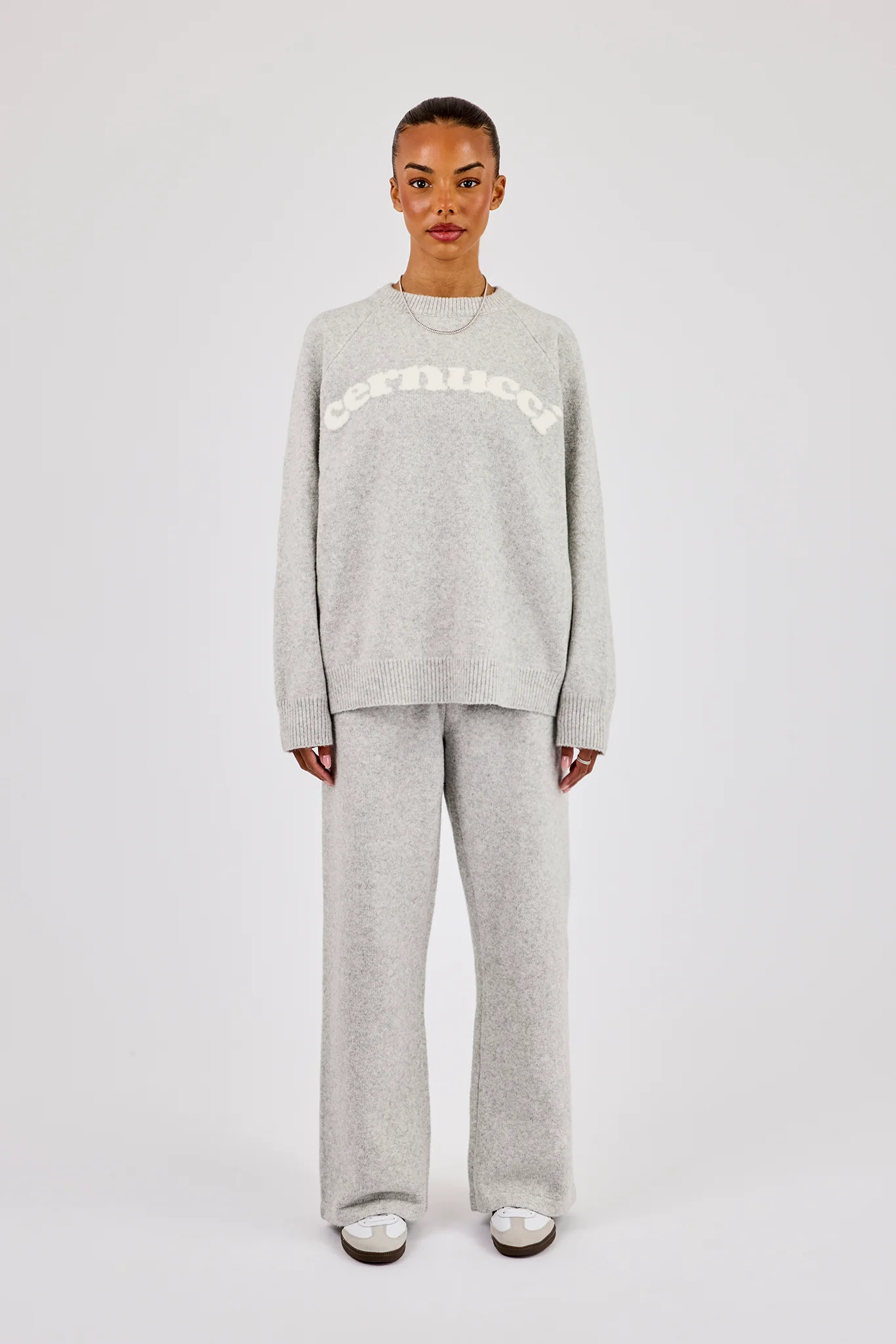 Knit Logo Sweat & Jogger - Grey - Image 3
