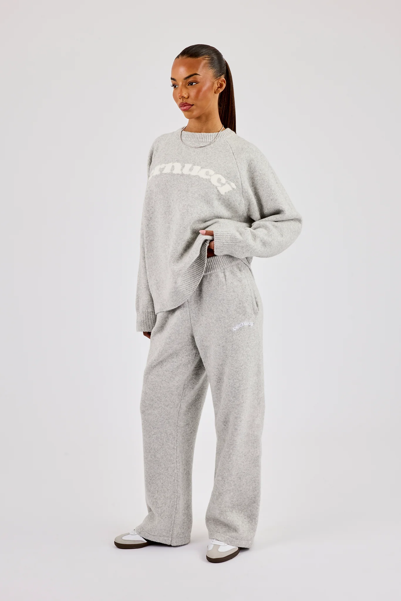 Knit Logo Sweat & Jogger - Grey - Image 4