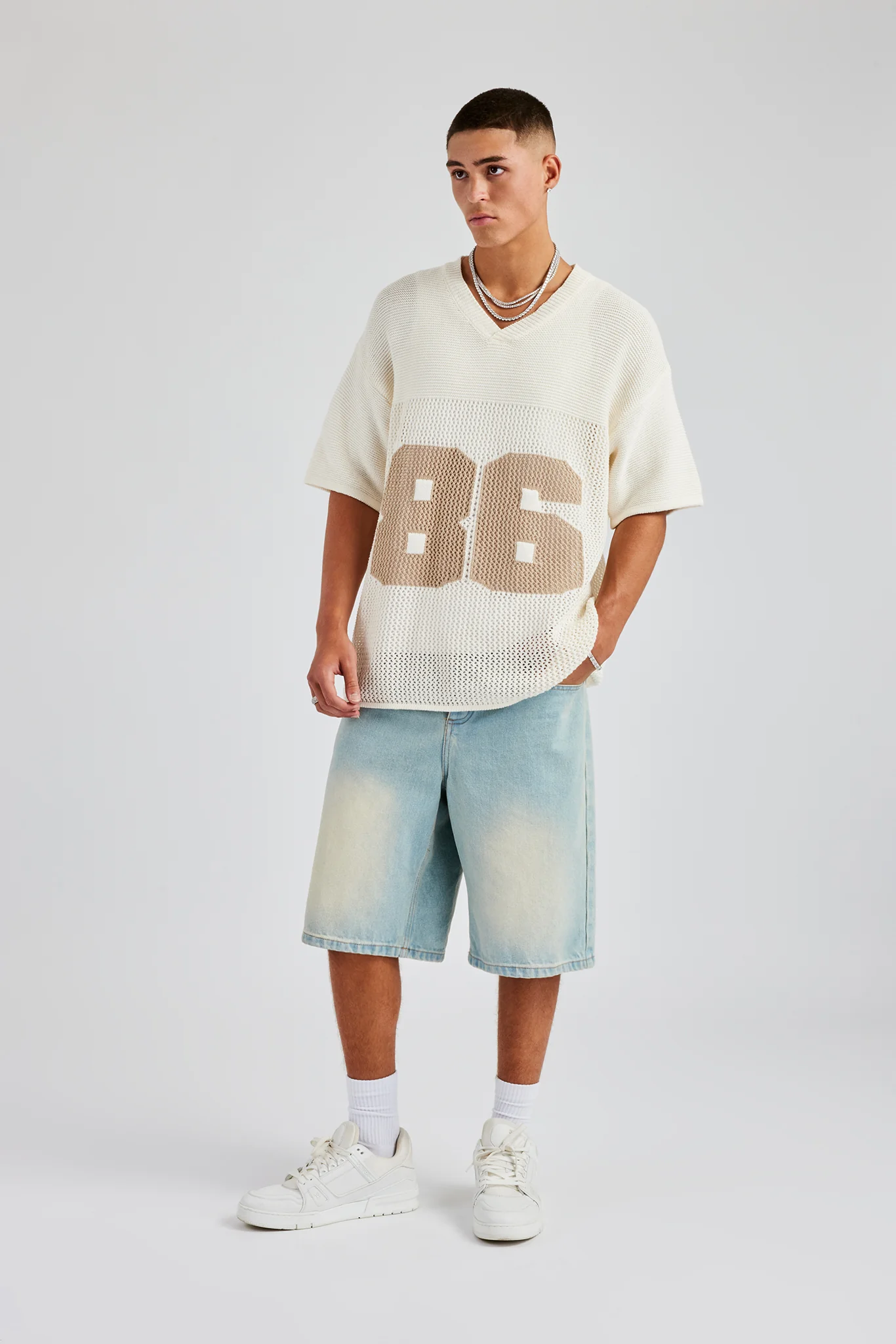 Oversized Varsity Knitted Top - Image 2