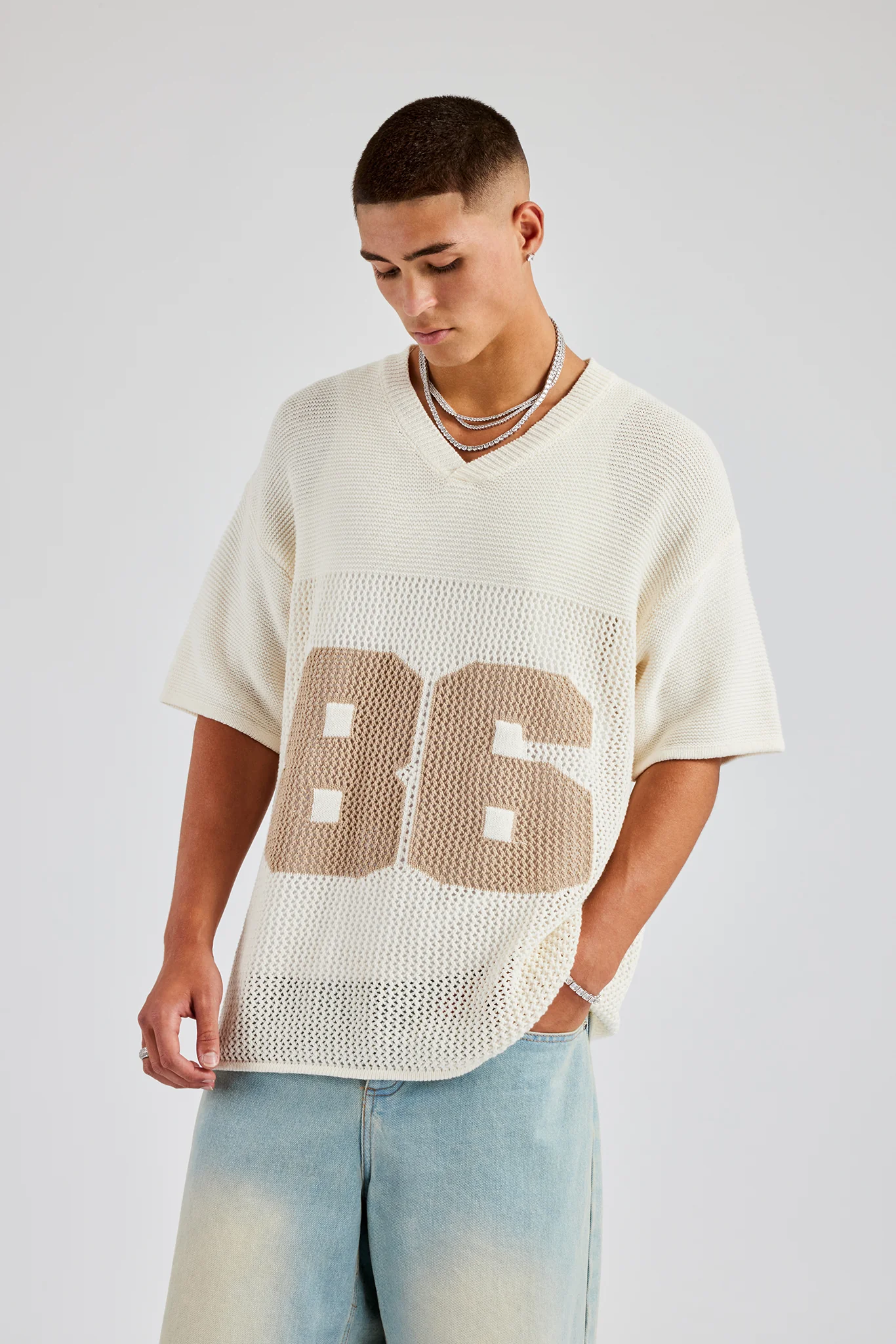 Oversized Varsity Knitted Top - Image 3