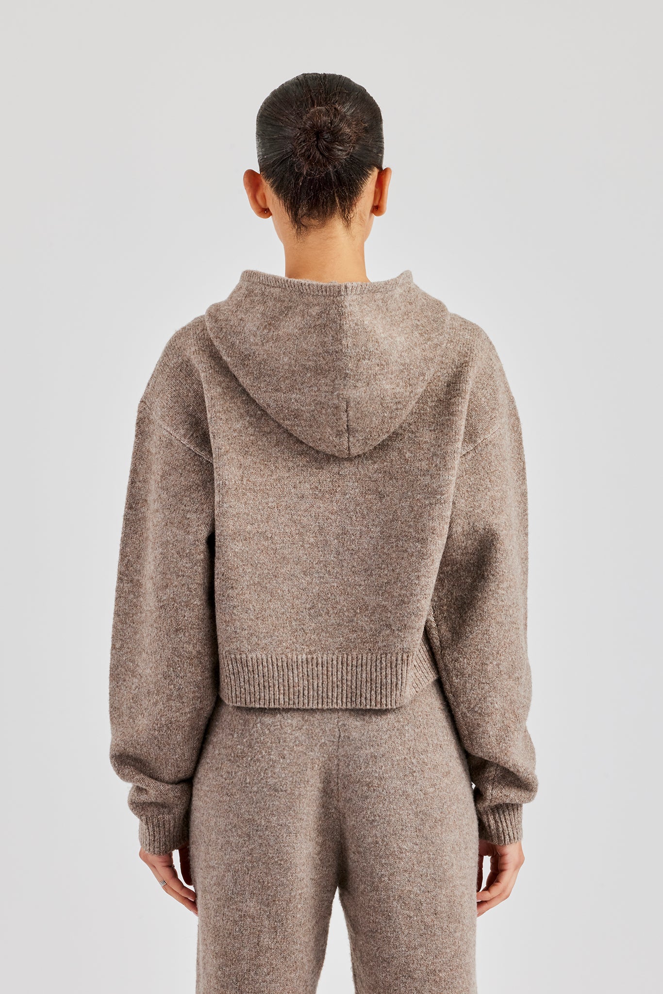 Knitted C Hoodie - Taupe - Image 2