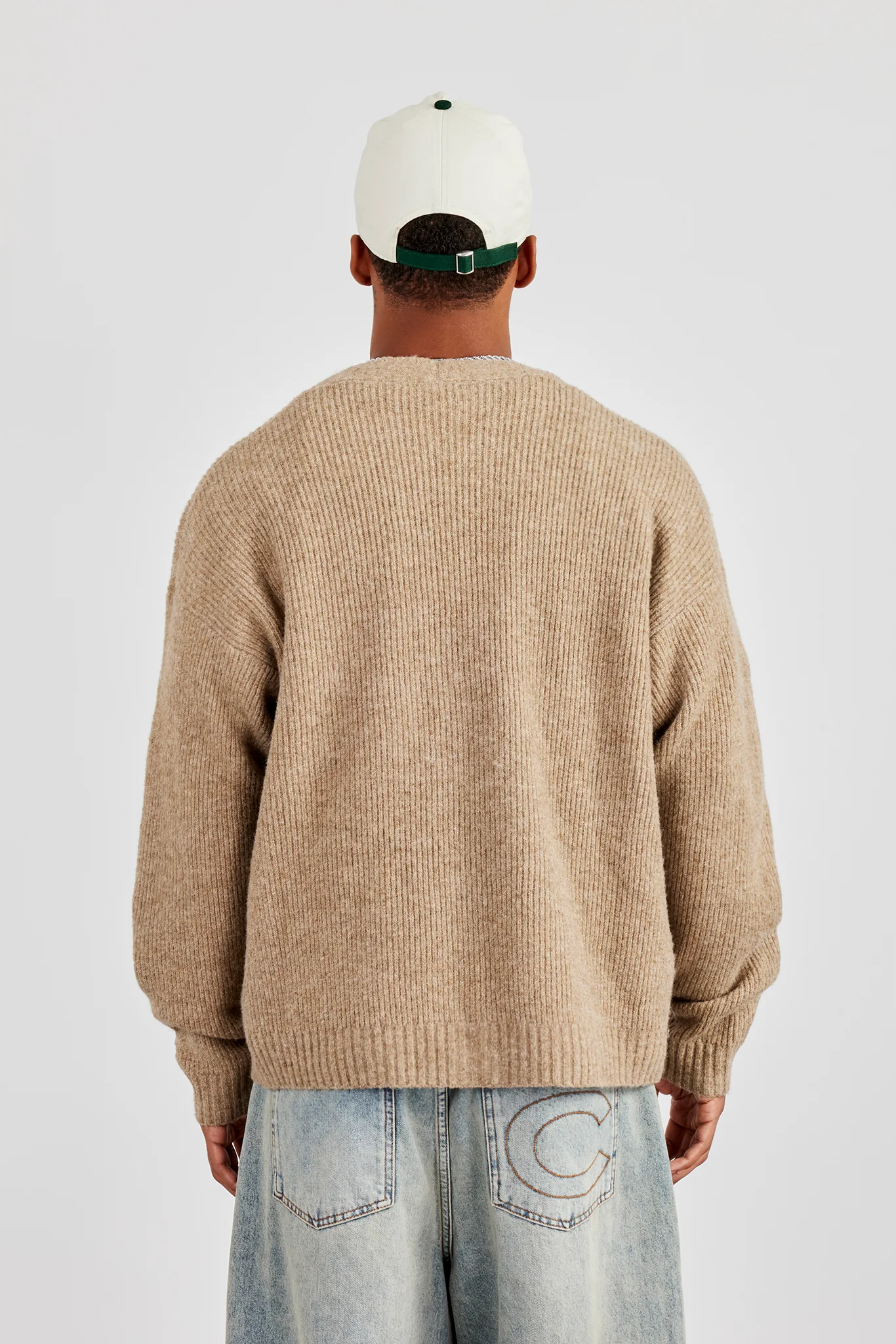 Knitted Cardigan - Taupe - Image 4