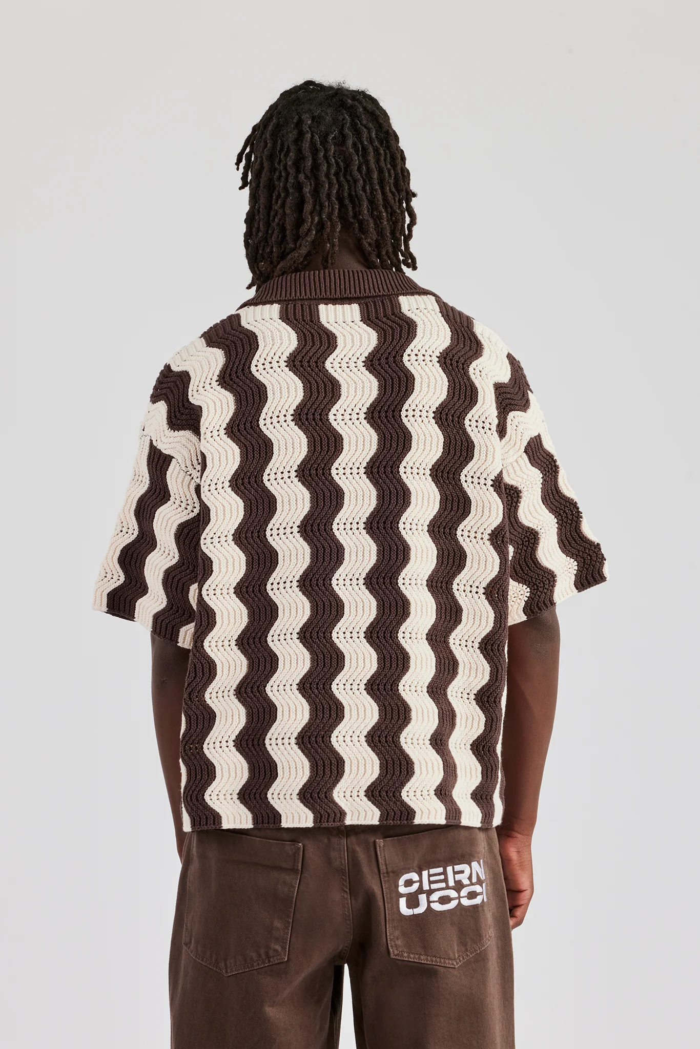 Knitted Football Top - Chocolate - Image 3