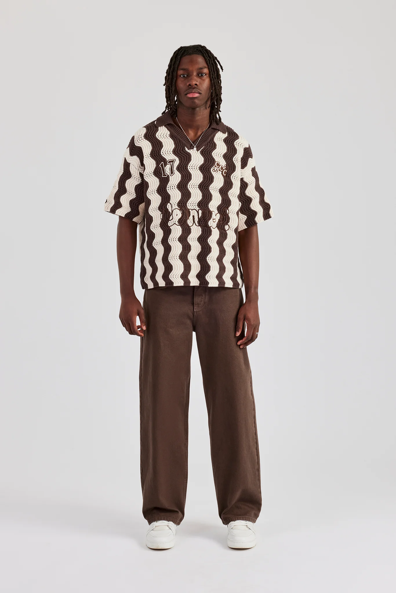 Knitted Football Top - Chocolate - Image 4