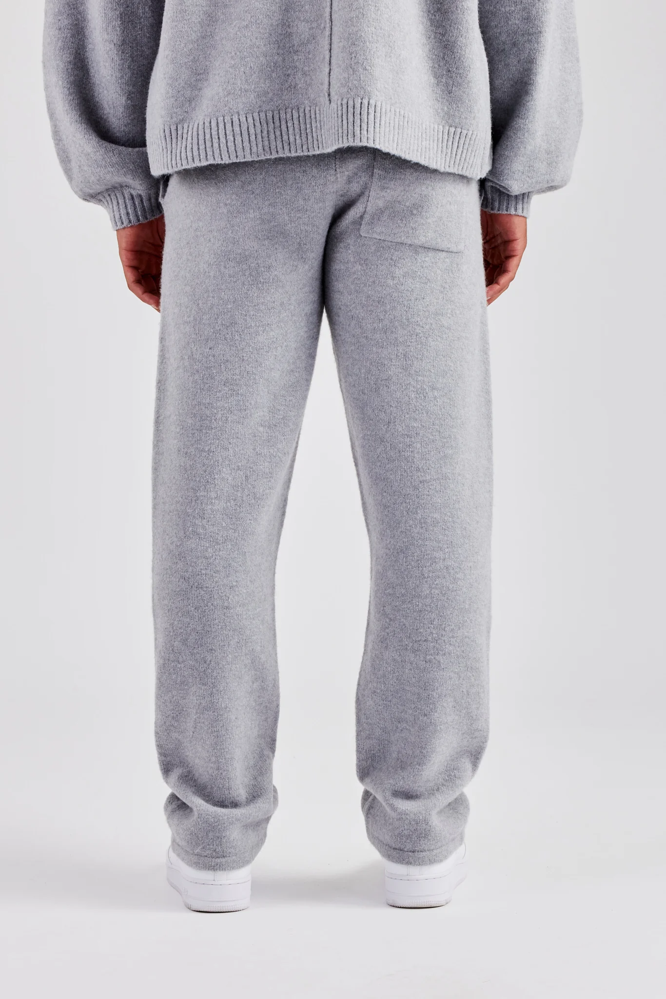 Knitted Straight Leg Jogger- Grey - Image 3