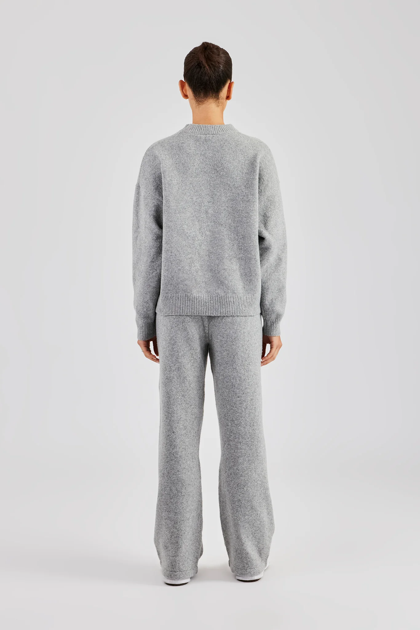 Knitted Sweatshirt Tracksuit - Grey - Image 3