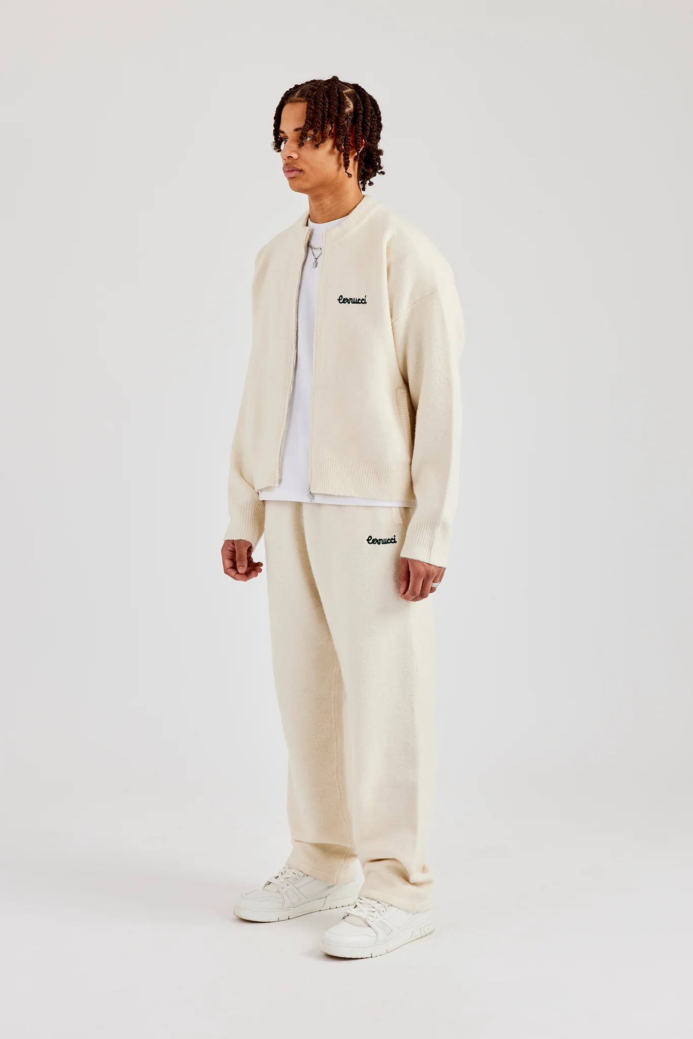 Knitted Zip Through Bomber & Straight Leg Trouser - Image 2