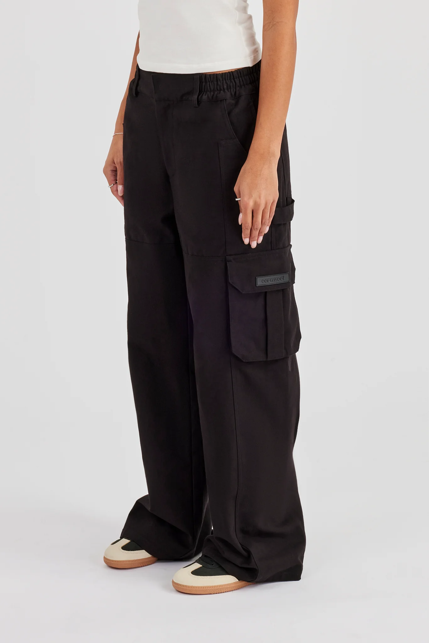 Ladies Baggy Cargo Trouser- Black - Image 2
