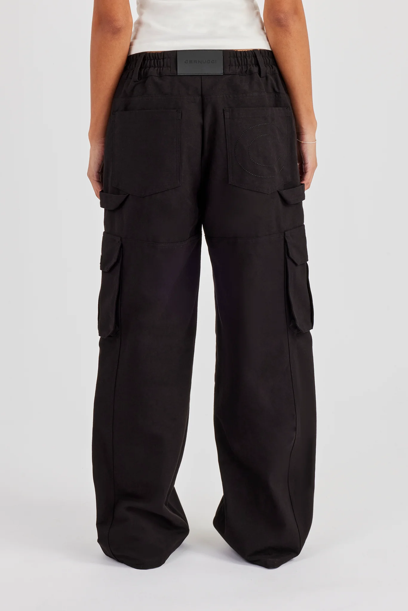 Ladies Baggy Cargo Trouser- Black - Image 3