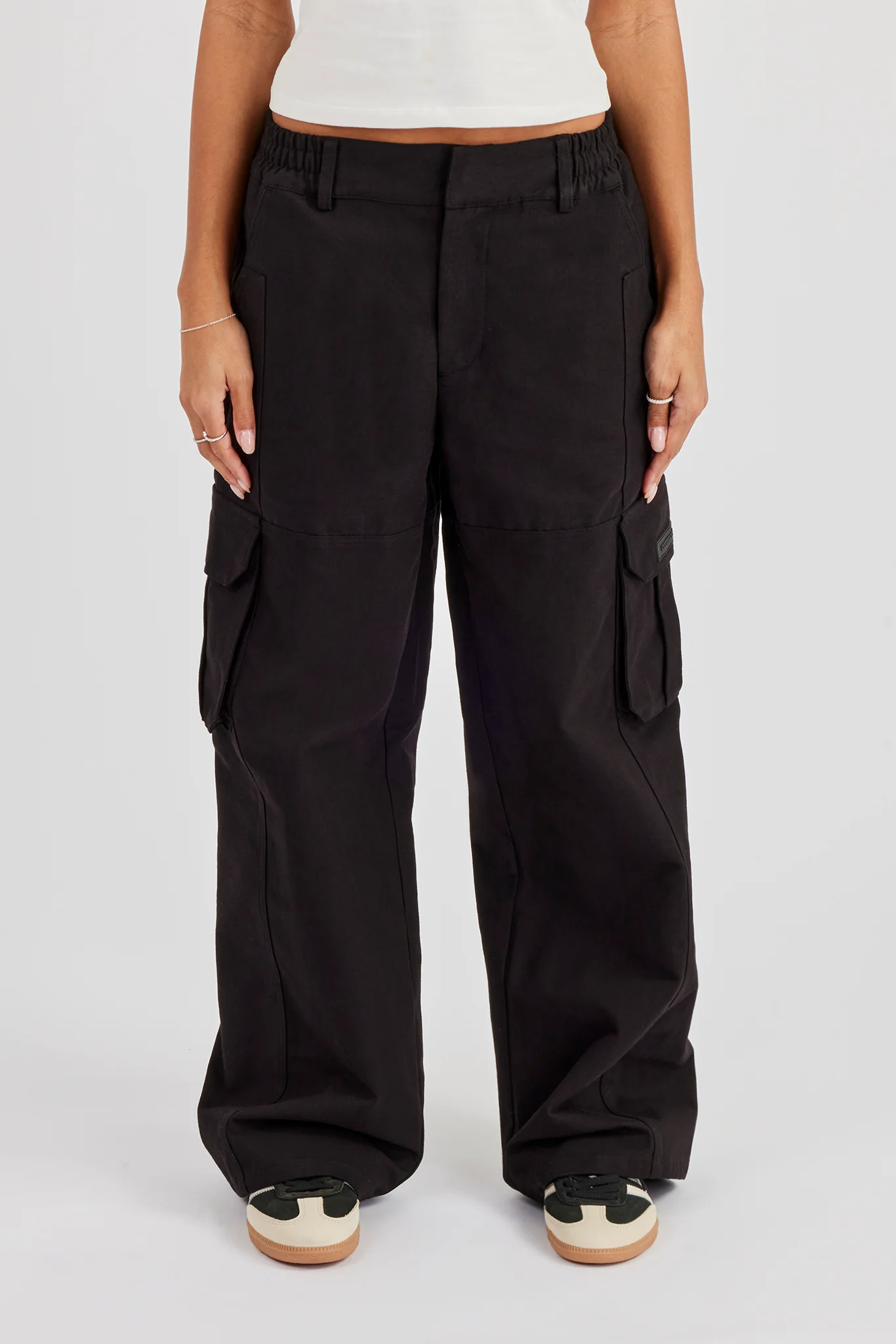 Ladies Baggy Cargo Trouser- Black - Image 4
