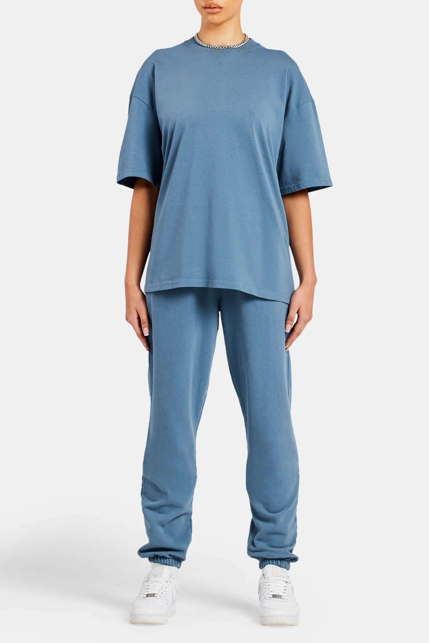 Ladies Cuffed Jogger - Steel Blue - Image 4