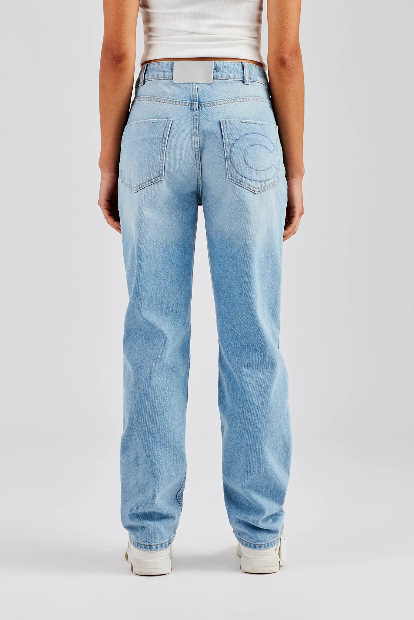 Ladies Straight Leg Jeans  - Light Blue - Image 4