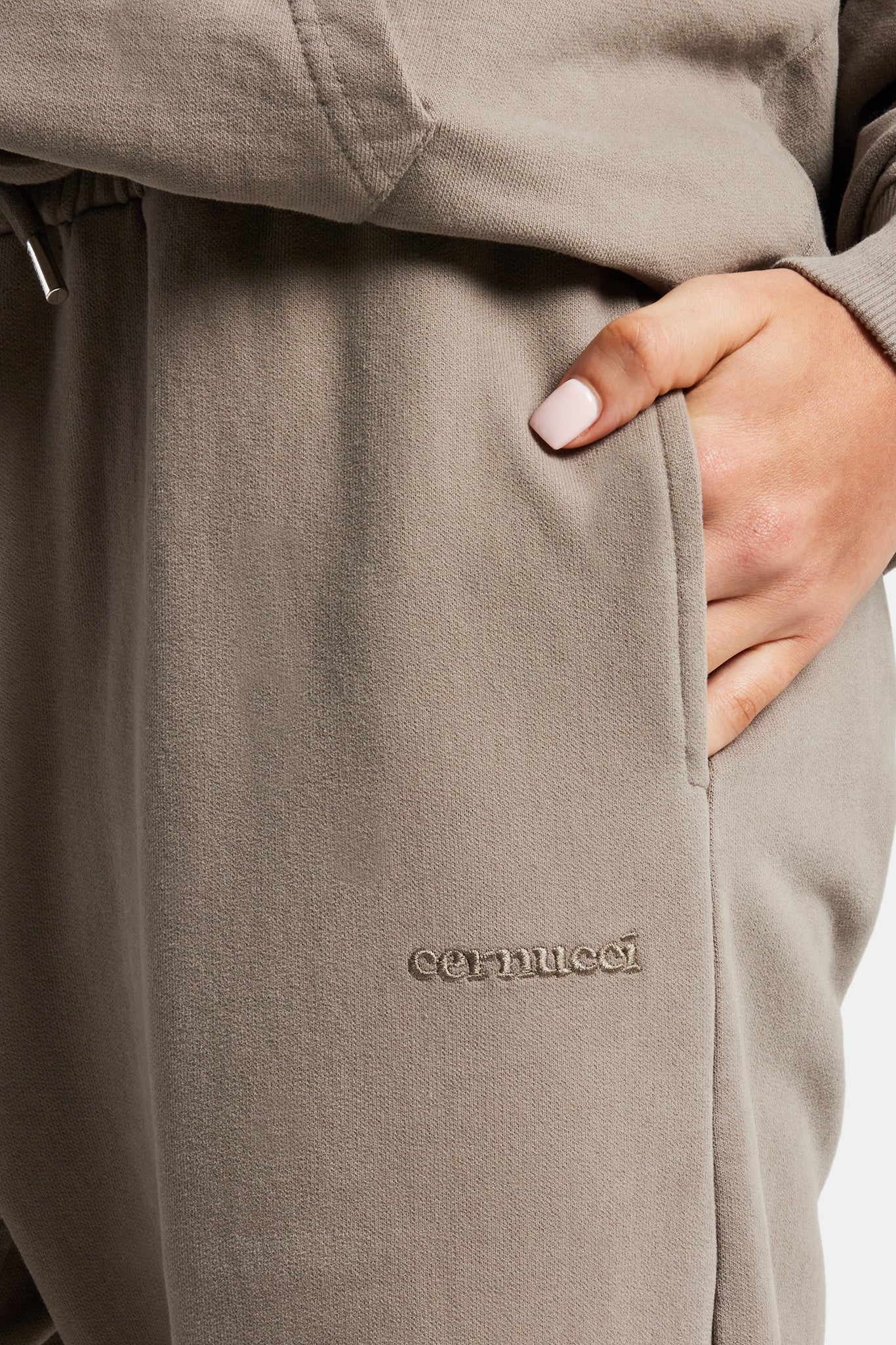 Ladies Wide Leg Jogger - Taupe - Image 4