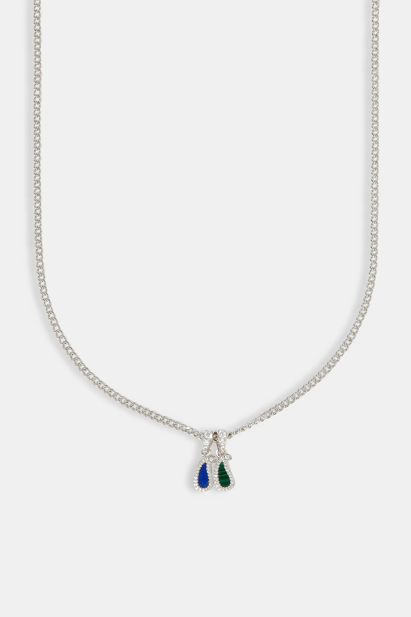 Lapis & Malachite Paisley Necklace - 8mm - Image 2