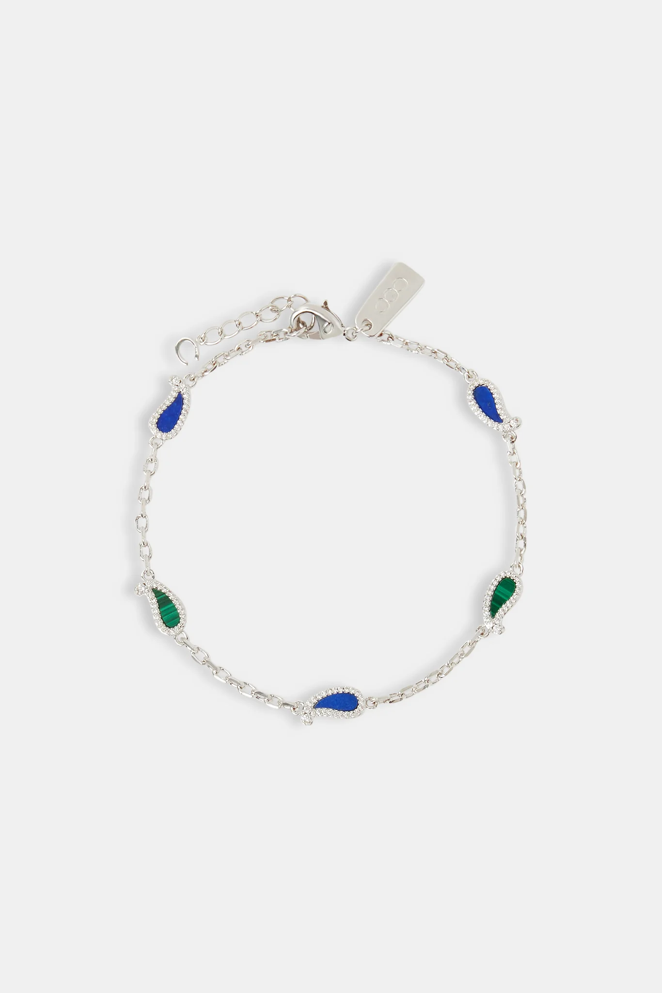 Lapis & Malachite Paisley Rolo Bracelet - 6mm - Image 2
