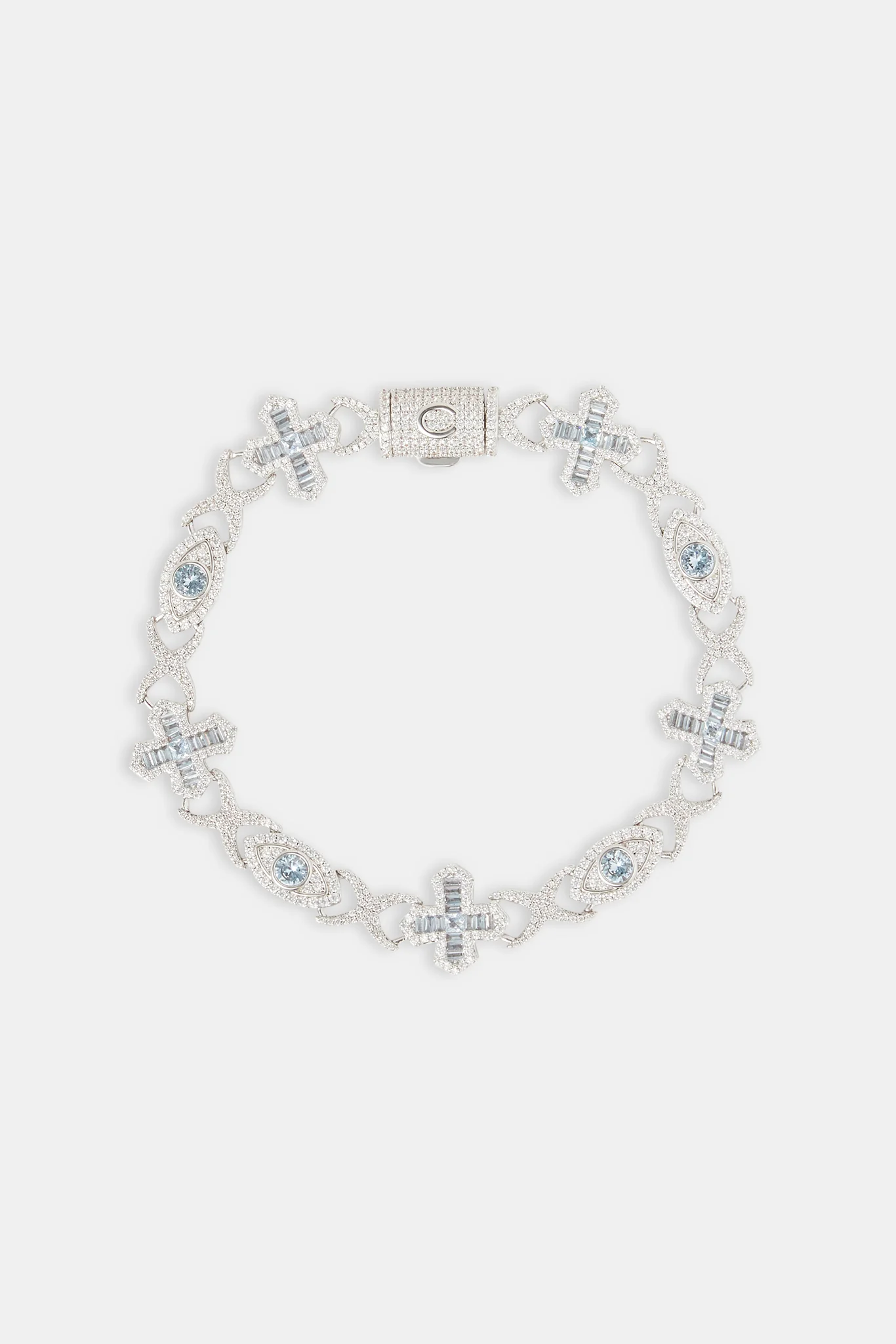 Light Blue Evil Eye & Infinity Bracelet - 8mm - Image 2
