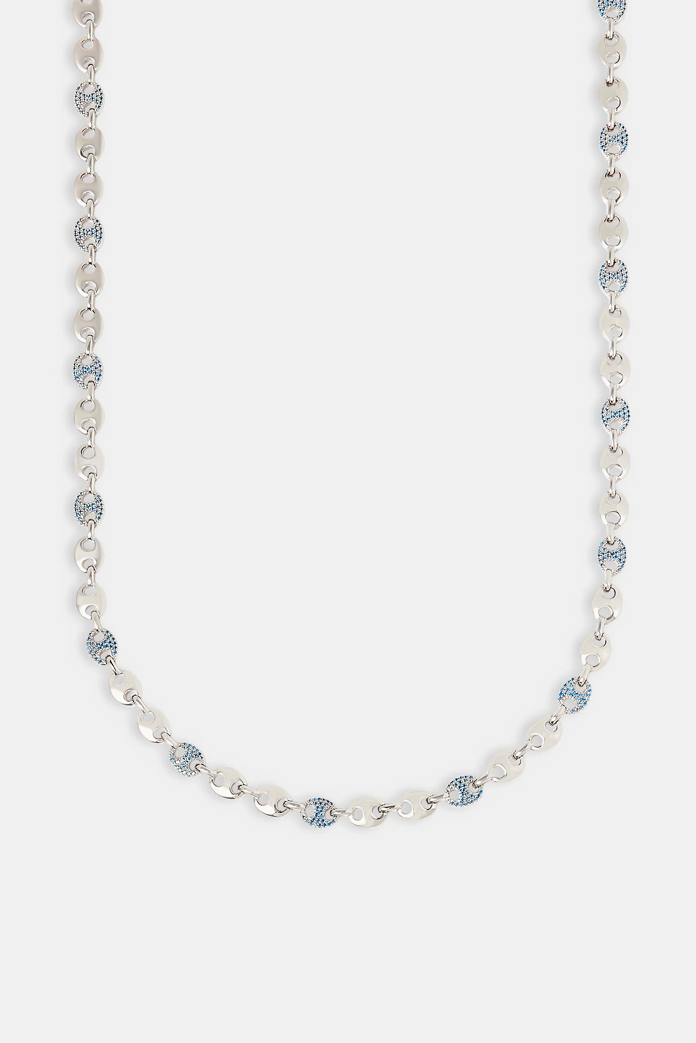 Light Blue Iced & Polished Coffee Bean Chain - 6mm - Image 2