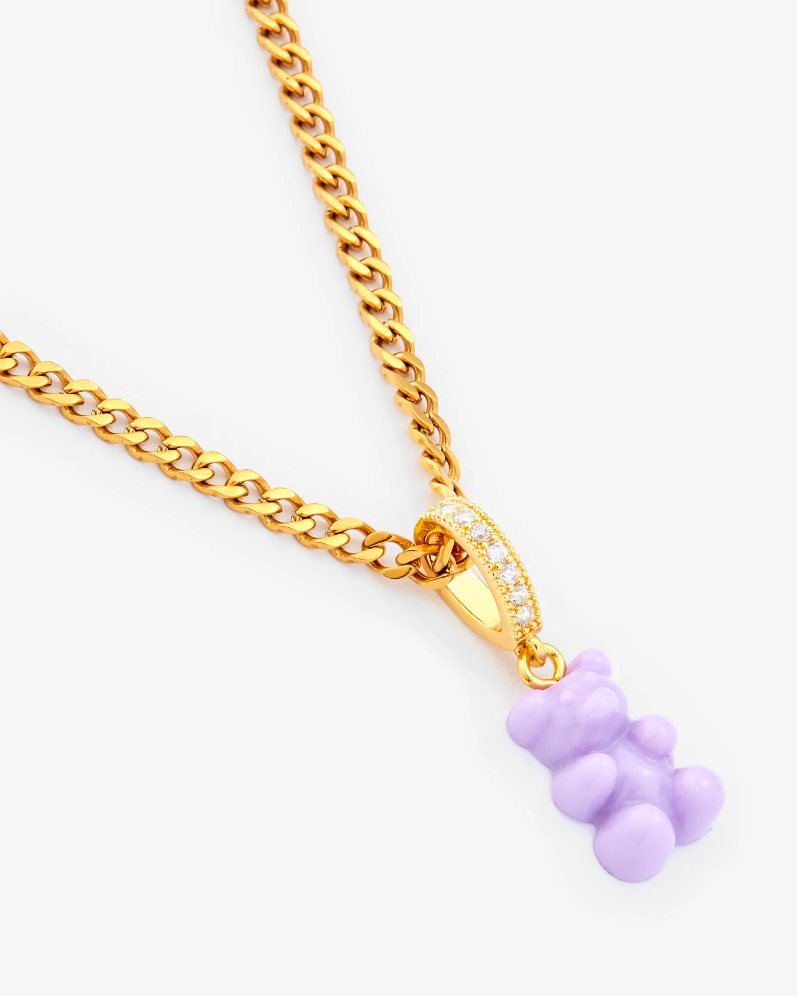 Lilac Gummy Bear Necklace - Gold - Image 3
