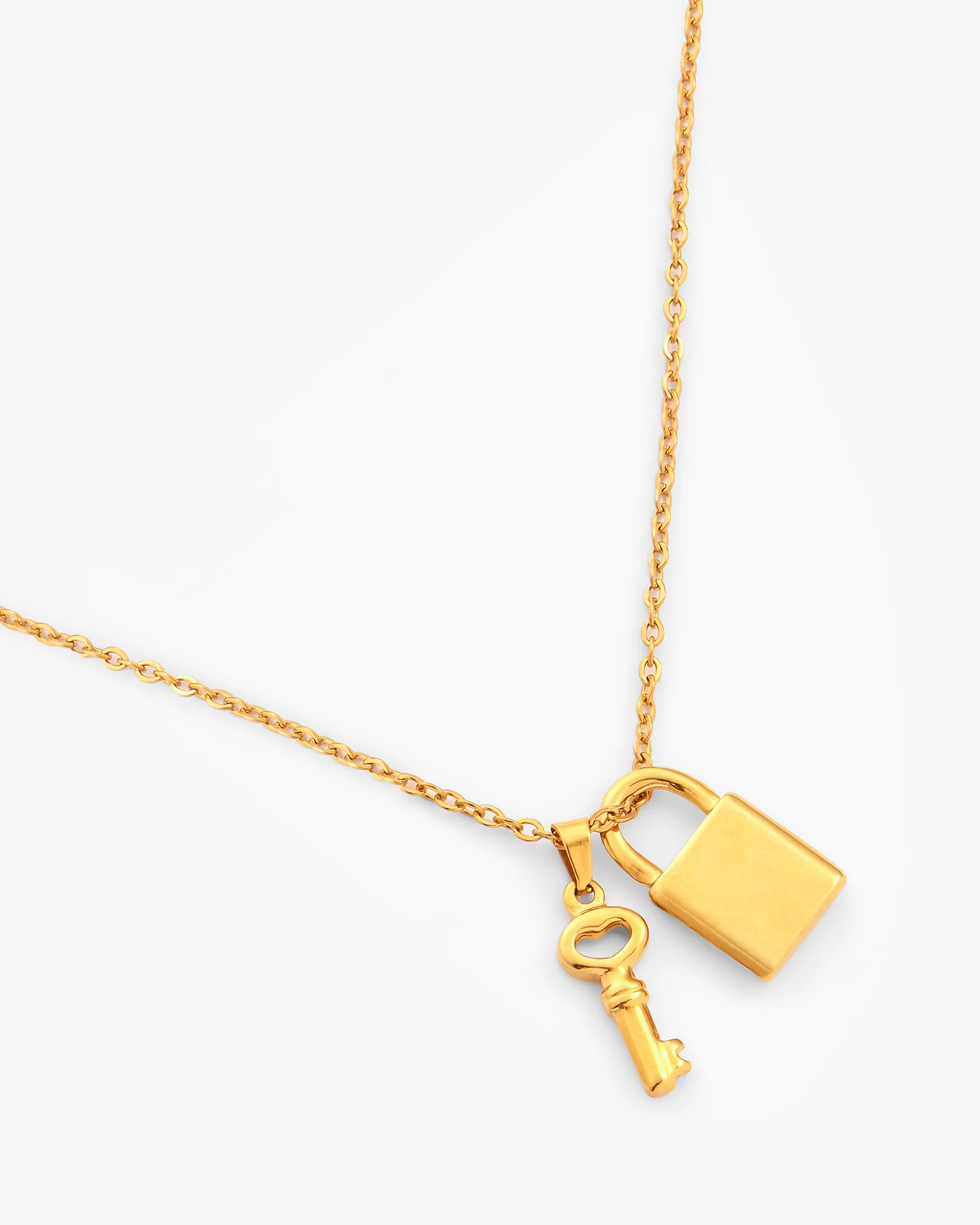 Lock And Key Necklace - Gold - Image 3