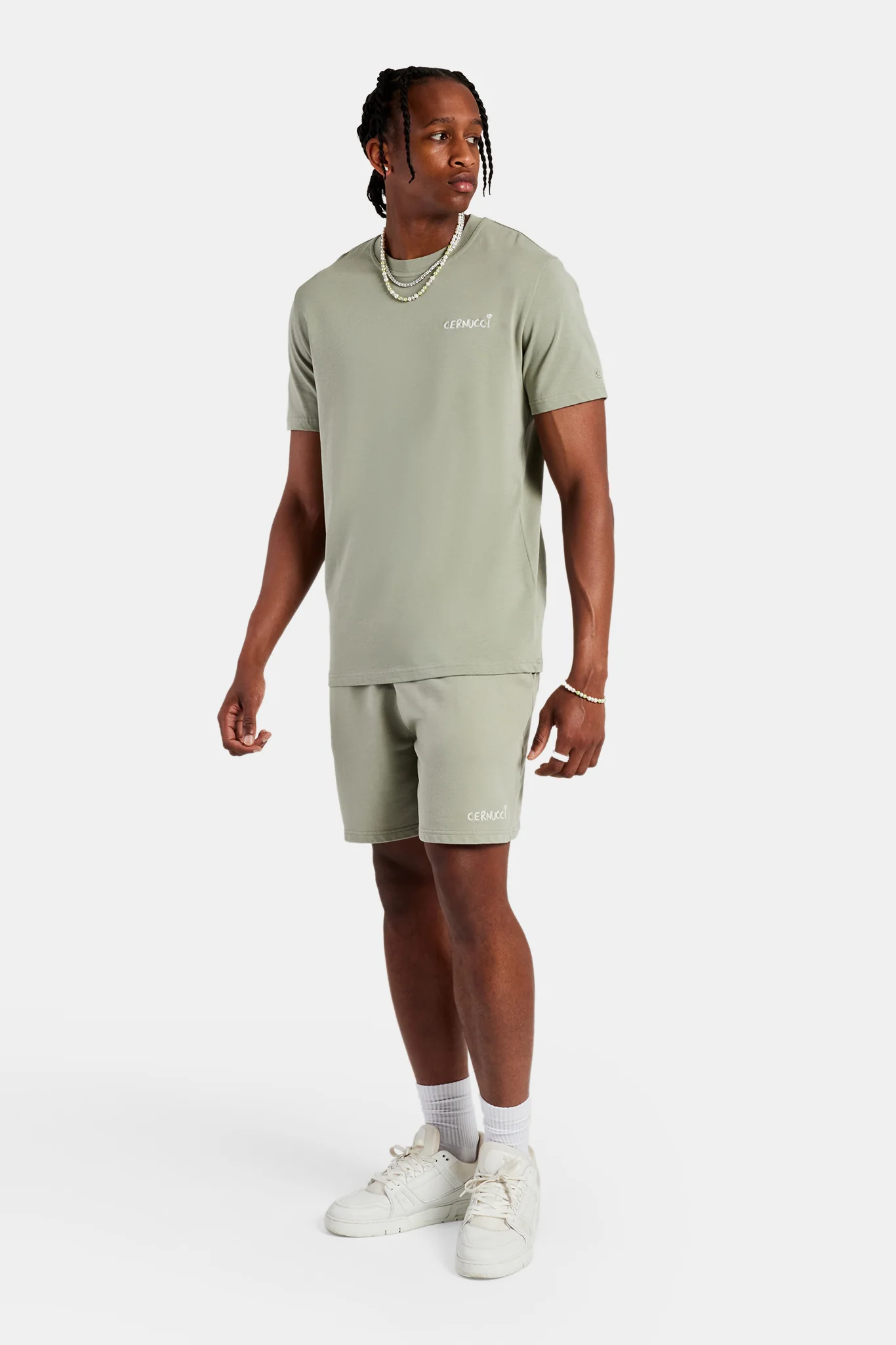 Logo Embroidered Jersey Short - Sage - Image 2