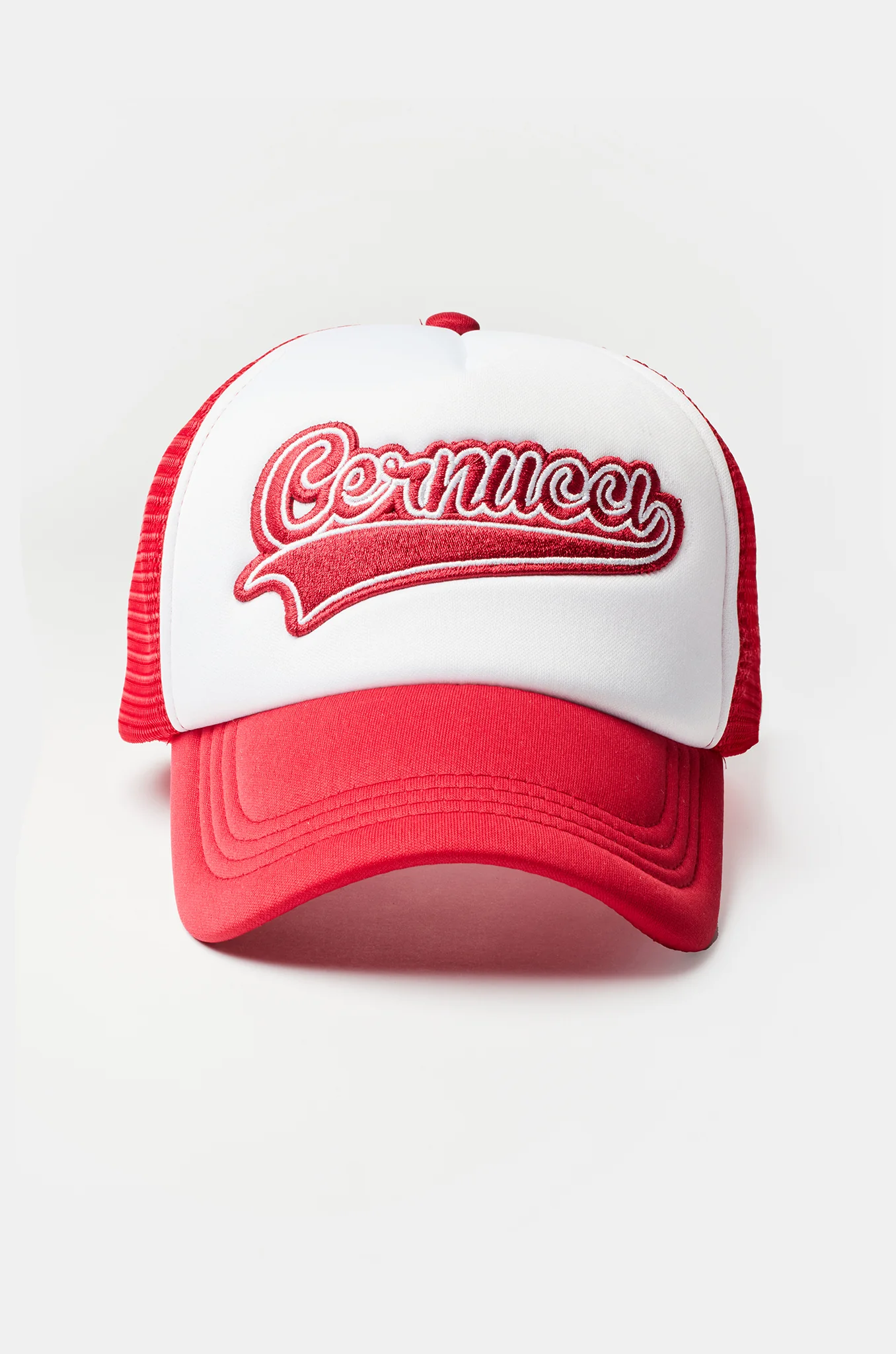 Logo Embroidered Trucker Hat - Red - Image 3